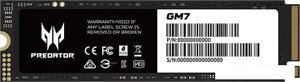SSD acer predator GM7 1TB BL. 9BWWR. 118