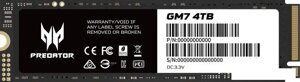 SSD acer predator GM7 4TB BL. 9BWWR. 120