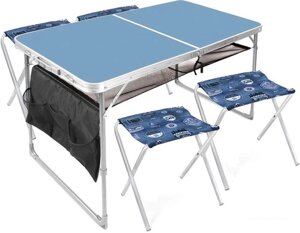 Стол со стульями Nika комплект мебели складной ССТ-К3 (голубой)