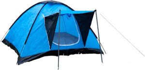 Треккинговая палатка КомфортПром На 4 персоны с крышей SDH103 (синий)