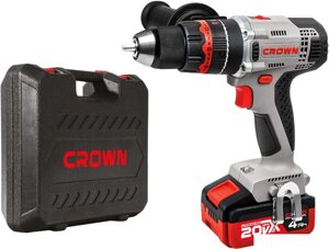 Ударная дрель-шуруповерт Crown CT21075HMX-4 BMC (с 2-мя АКБ, кейс)