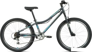 Велосипед Forward Titan 24 1.0 2022 (темно-серый/бирюзовый)