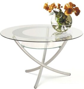 Журнальный столик Мебелик Дуэт 4 (металлик/прозрачный)