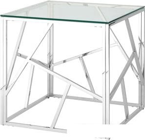 Журнальный столик Stool Group Арт Деко 55x55 EET-015 (прозрачное стекло/сталь серебристый)