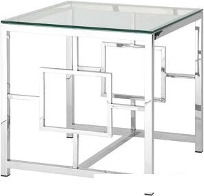 Журнальный столик Stool Group Бруклин 55x55 EET-013 (прозрачное стекло/сталь серебристый)