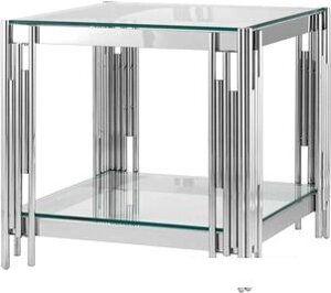 Журнальный столик Stool Group Гэтсби 55x55 EET-027 (прозрачное стекло/сталь серебристый)
