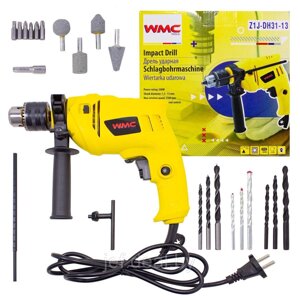 Дрель ударная электрическая ударная с аксессуарами WMC TOOLS WMC-Z1J-DH31-13