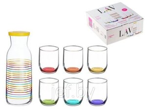 Набор (1 кувшин 1,2л + 6 стаканов 0,315л ) LAV LV-rainbows1