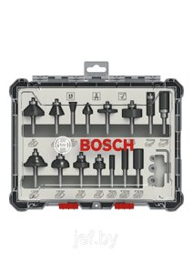 Набор фрез смешанный 6 мм (15шт) BOSCH 2607017471