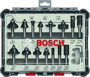 Набор фрез смешанный 8 мм 15шт BOSCH 2607017472