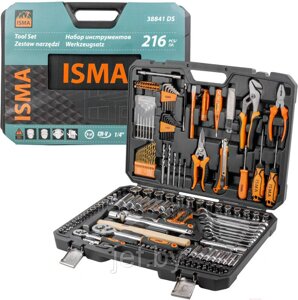 Набор инструментов 216 предметов 1/4",1/2" ISMA ISMA-38841DS