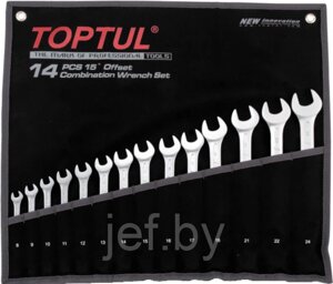 Набор ключей комбинированных 7-32мм 16шт черное полотно TOPTUL GPAB1602