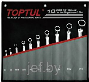 Набор ключей накидн. 6-27мм 75° 10 шт TOPTUL GPCI1001
