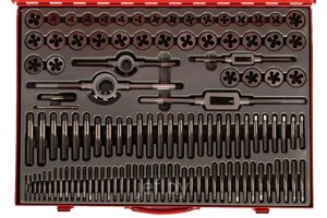 Набор метчиков и плашек М2-М18 110 шт. метал. кейс MATRIX 773110