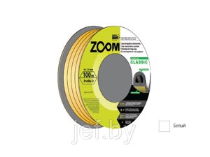 Уплотнитель "D" белый 9x7,5мм сдвоенный профиль 2х50м ZOOM 02-2-4-101