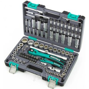 Набор инструментов 1/2" 1/4" CrV 12 гранные головки пластиковый кейс 109 предмета STELS 14122