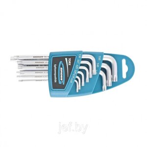 Набор ключей имбусовых TORX-TT 9 шт: T10-T50 удлиненные S2 сатинированные GROSS 16407