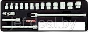 Набор-сет головок 3/8" 18 предметов 6-ти гранные TOPTUL GCAT1808