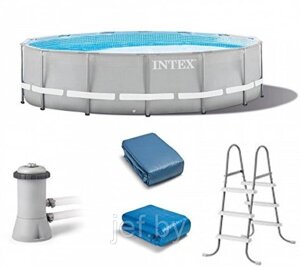Каркасный бассейн Prism Frame круглый 457х107 см + фильтр-насос INTEX 26724NP