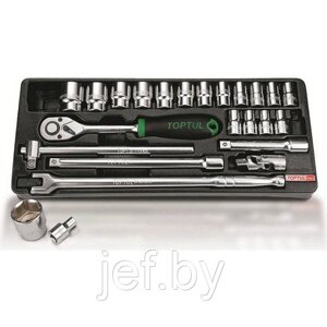 Набор-сет головок 1/2" 8-32мм 23 предмета 6-ти гранные TOPTUL GCAT2402