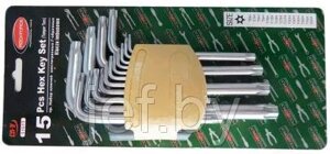 Набор ключей TORX Г-образных с отверстием RF-5151T 15 предметов ROCKFORCE RF-5151T