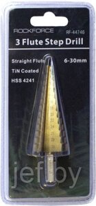 Сверло ступенчатое TIN HSS 4241(6-30мм) ROCKFORCE RF-44746