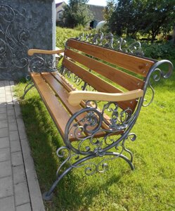 Кованая скамейка садовая КЛ-6