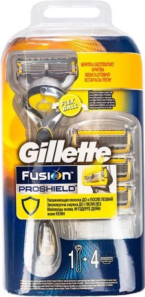 Бритва Gillette Fusion ProShield + 4 кассеты от компании Techno Mops - фото 1