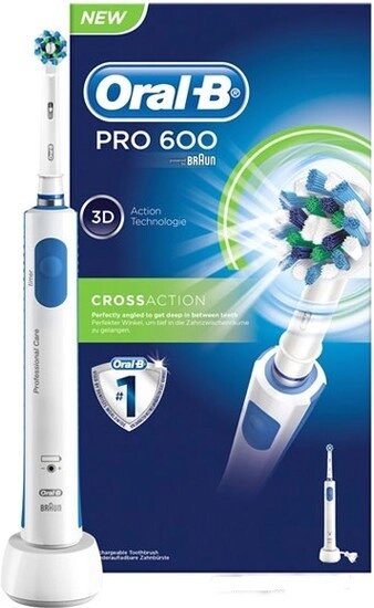 Электрическая зубная щетка Braun Oral-B PRO 600 Cross Action (D16.513) от компании Techno Mops - фото 1