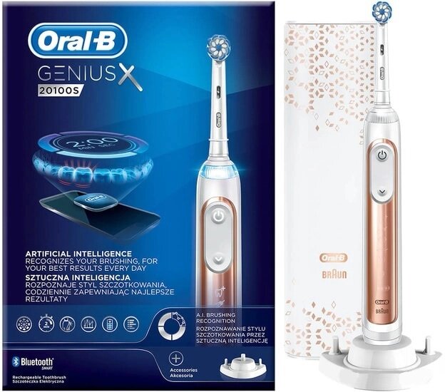 Электрическая зубная щетка Oral-B Genius X 20100S Rose Gold D706.514.6X от компании Techno Mops - фото 1