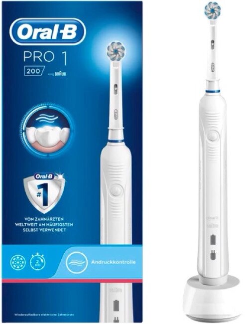 Электрическая зубная щетка Oral-B Pro 1 200 Sensi White D16.513.3U (белый) от компании Techno Mops - фото 1