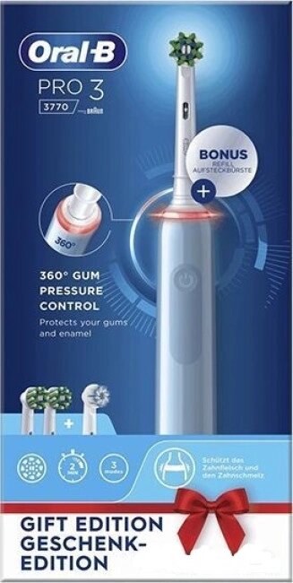 Электрическая зубная щетка Oral-B Pro 3 3770 D505.534.3 (голубой) 8006540760000 от компании Techno Mops - фото 1