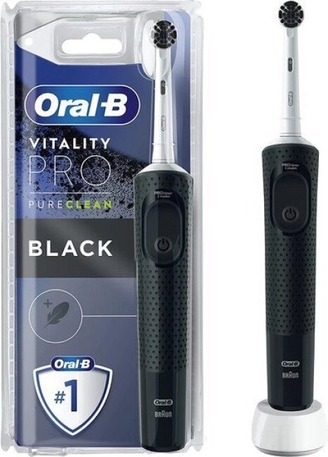 Электрическая зубная щетка Oral-B Vitality Pro D103.413.3 Precision Clean Charcoal PureClean 4210201427759 (черный) от компании Techno Mops - фото 1