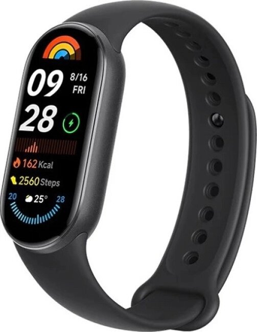 Фитнес-браслет Xiaomi Smart Band 9 (черный, с черным силиконовым ремешком, международная версия) от компании Techno Mops - фото 1