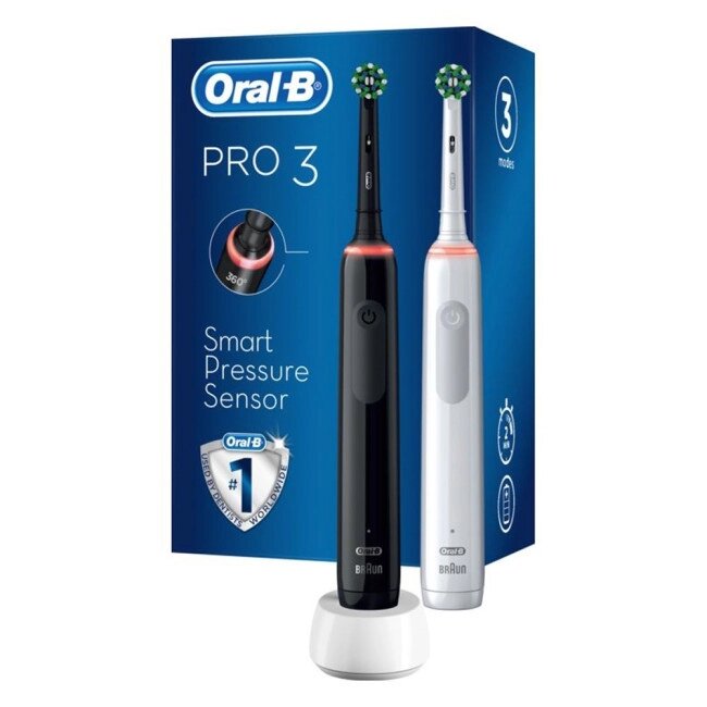 Комплект зубных щеток Oral-B Pro 3 3900 Duo Cross Action + Sensi White D505.523.3H от компании Techno Mops - фото 1