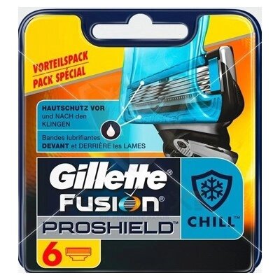 Сменные кассеты для бритья Gillette Fusion ProShield Chill 6 шт. от компании Techno Mops - фото 1