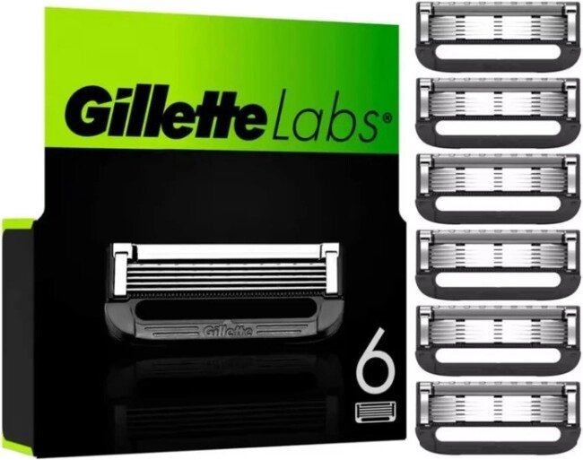 Сменные кассеты для бритья Gillette Labs (6 шт) от компании Techno Mops - фото 1