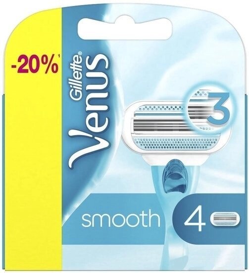 Сменные кассеты для бритья Gillette Venus Smooth (4 шт) от компании Techno Mops - фото 1