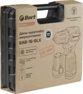 Аккумуляторная дрель-шуруповерт Bort BAB-16-BLK (93414868)