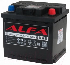 Автомобильный аккумулятор ALFA battery Battery Standart R+ 380A / 6CT-45R