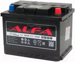 Автомобильный аккумулятор ALFA battery Standart R+ 480A / 6CT-55R