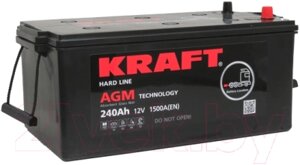 Автомобильный аккумулятор KrafT AGM 240 (3) евро +LPM12-240HD