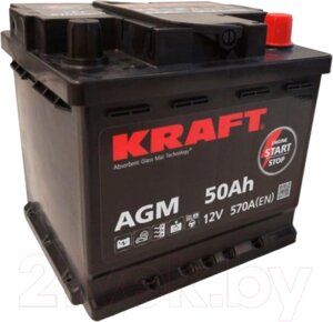 Автомобильный аккумулятор KrafT AGM 50 R / AGM-L1