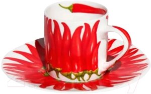 Чашка с блюдцем Taitu Pepper Red 12-11-91
