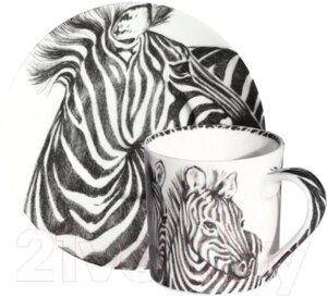 Чашка с блюдцем Taitu Wild Spirit Zebra 12-1-91-D