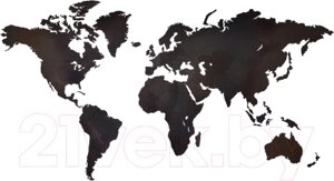 Декор настенный Woodary Карта мира на английском языке ХXL / 3204