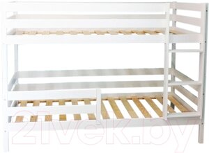 Двухъярусная кровать детская EcoWood Моритц 2 80х160 с бортиком / ECO. 001.00042.80-160. W