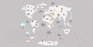 Фотообои листовые Citydecor Детская Карта мира 385