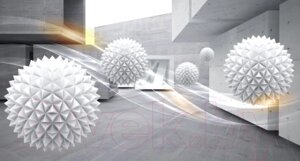 Фотообои листовые ФабрикаФресок 3D Шары и бетонные стены / 865270