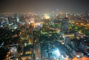 Фотообои листовые ФабрикаФресок Ночной Город. Ночной Бангкок. Азия / 1104270